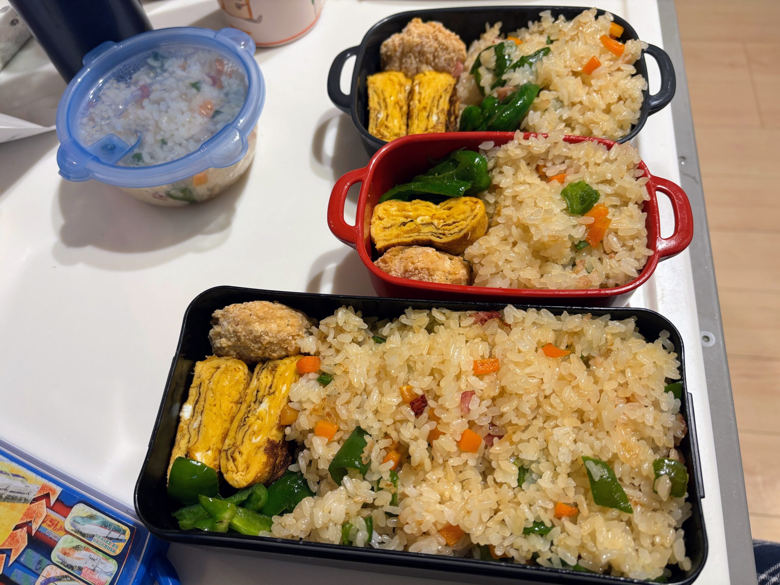 お弁当３人前を作りました
